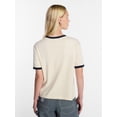 thumbnail image 3 of Kacey Lee Women's Middle of Nowhere Ribbon Graphic Ringer Tee, Sizes XS-XXL, 3 of 5