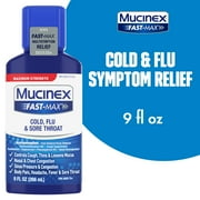Mucinex Fast-Max Maximum Strength Cold, Flu, & Sore Throat Liquid, 9oz, Multi-Symptom Cold and Flu Relief, For Ages 12+