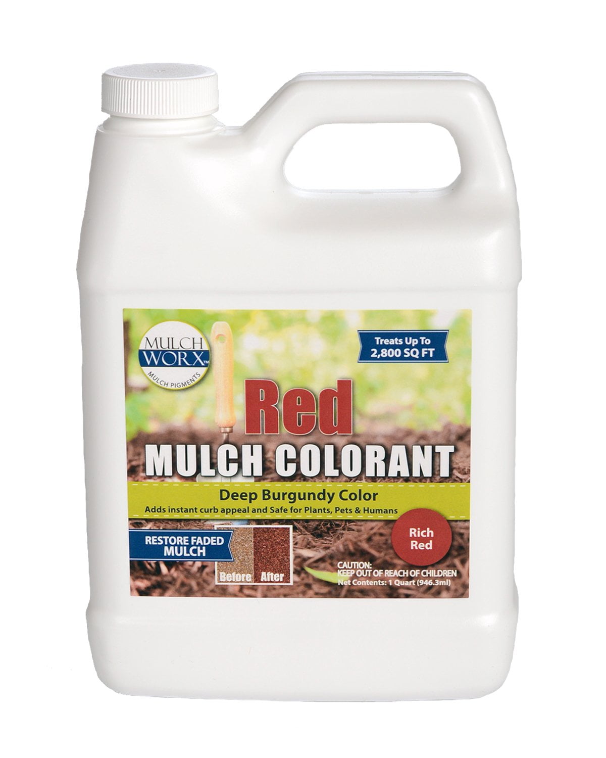mulchworx red mulch color concentrate 2,800 sq. ft. deep burgundy