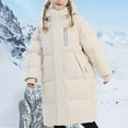 thumbnail image 2 of Otqutp Girls Heavyweight Long Puffer Jacket Kids Windproof Warm Solid Cozy Quilted Padded Down Coat with Pockets Hooded Outwear, 2 of 7