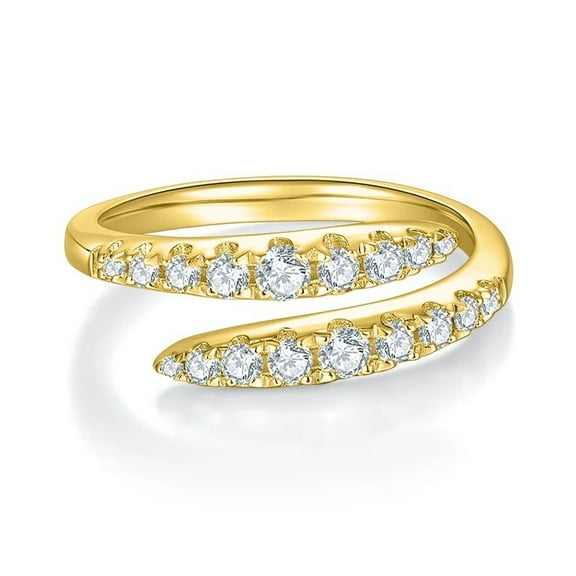 Full Moissanite Ring for Women Diamond Engagement Rings 18K Gold Plated 925 Sterling Silver Moissanite Ring Womens Diamond Rings Diamond Promise Ring Thin Diamond Band