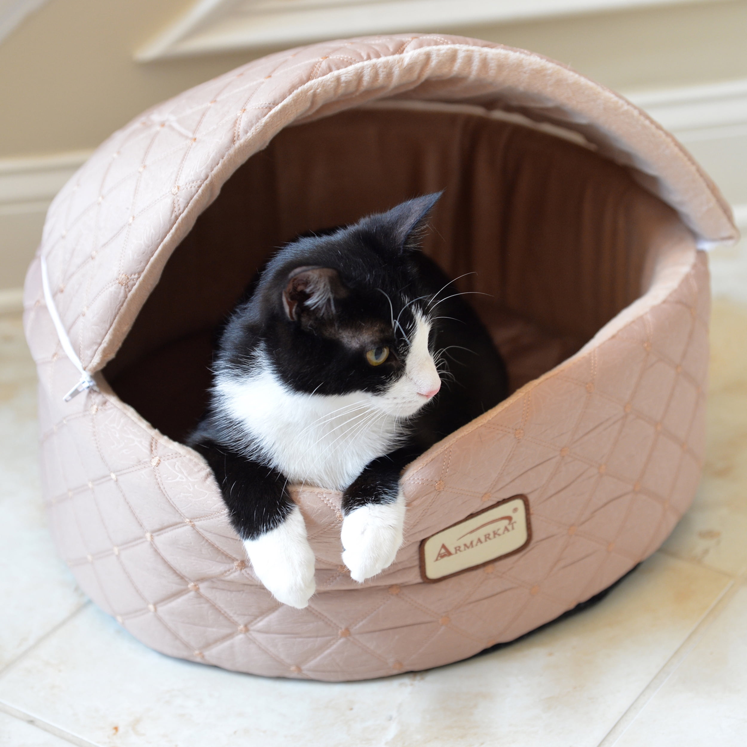 Armarkat Cat Bed, Medium, Light Apricot, C33HFS/FS-M