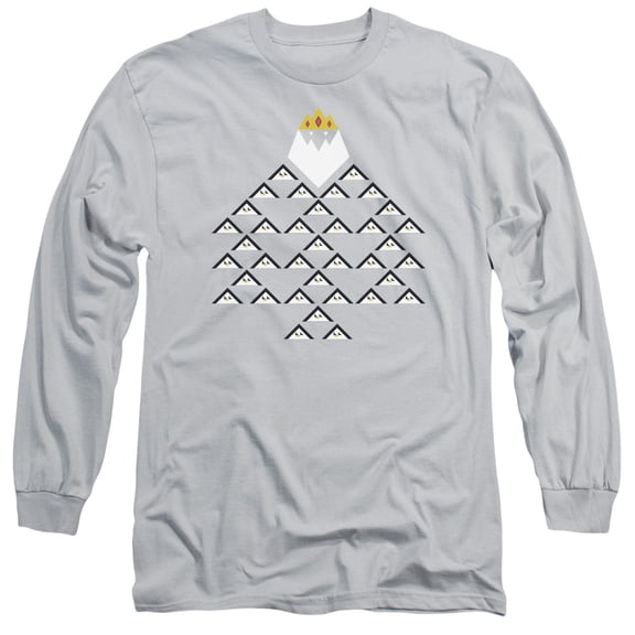 Adventure Time Ice King Triangle Long Sleeve Adult 18/1 T-Shirt Silver
