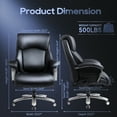 thumbnail image 6 of EverPick Big and Tall Office Chair 500lbs-Heavy Duty Ergonomic Computer Chair with Extra Wide Seat, High Back Executive Large Desk Chair, Black, 6 of 6