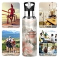 thumbnail image 7 of Yayeee 33oz Insulated Water Bottle Double Wall Stainless Steel with Flip Straw Lid, Red Mountain Pattern, 7 of 7