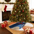thumbnail image 2 of Navy Blue Burnt Orange Christmas Tree Skirt 36 Inches, Modern Retro Geometric Boho Xmas Trees Skirt Mat Cover Decorations for Holiday Party Indoor Outdoor, 2 of 9
