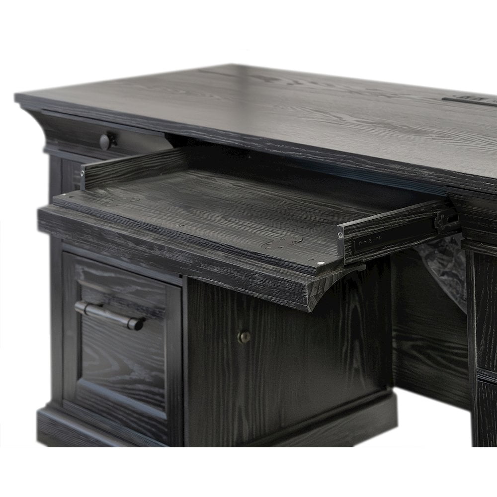 Traditional Wood Executive Desk Storage Office Credenza Fully Assembled Black