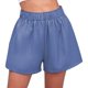thumbnail image 1 of Pantalones cortos de pierna ancha de verano para mujer, pantalones cortos informales de cintura alta elásticos lisos a la moda con bolsillos laterales, 1 of 6