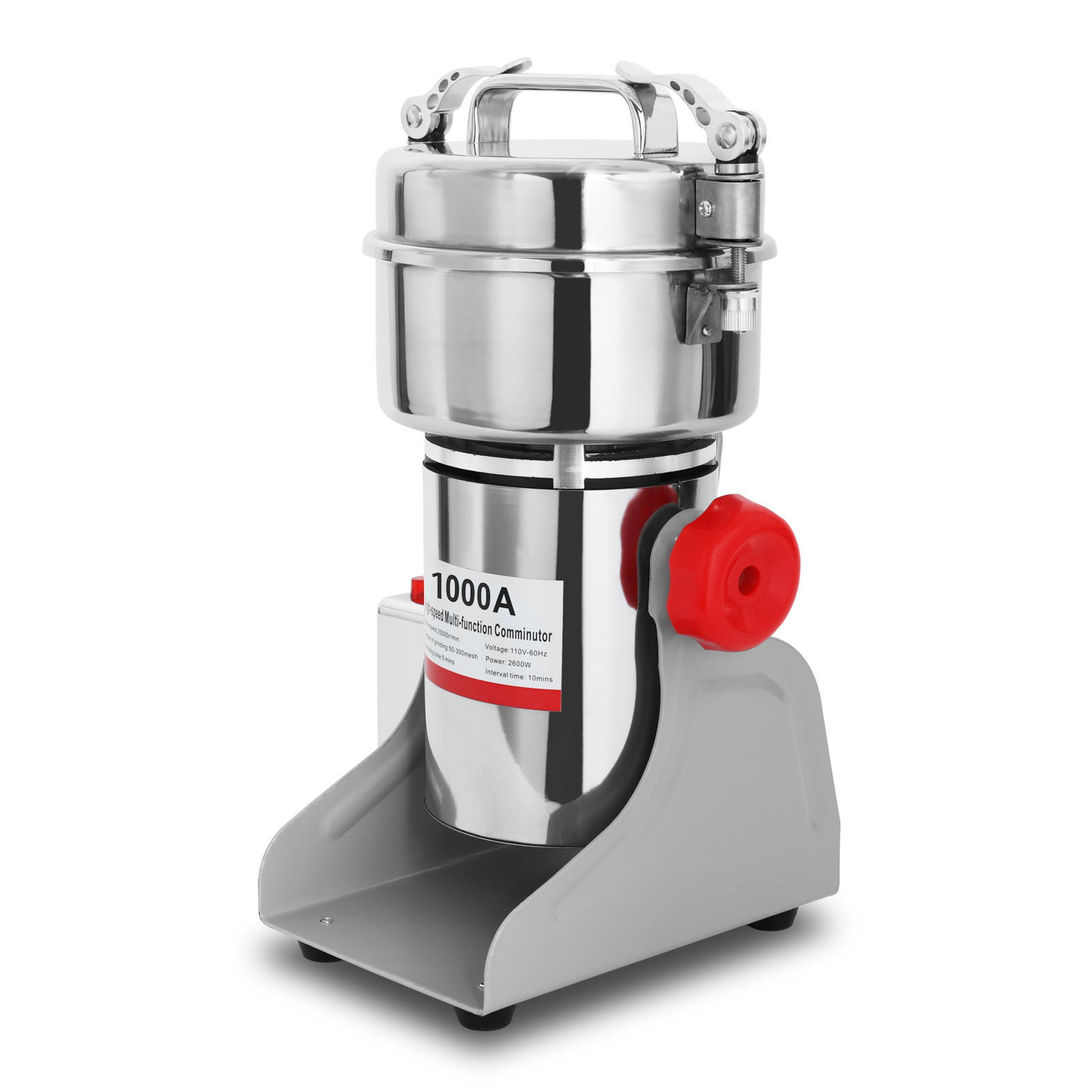 Spice Grinder Electric Grain Mill Grinder, 1000g Dry Mill Grain Machine,  Commercial 2600W Coffee Spice Herb Corn Grinder