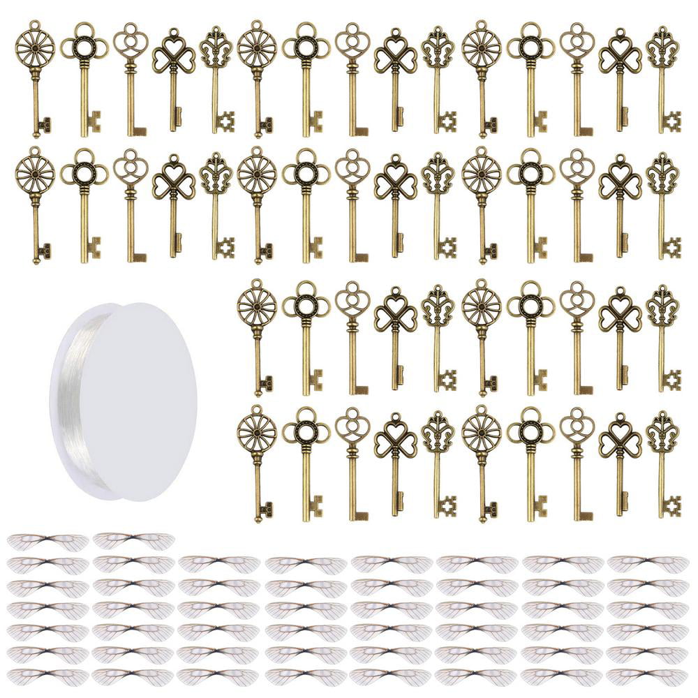  YOUYIDUN - 101 Pcs Vintage Skeleton Keys Charms Set, Antique  Key Decorative Pendant Set(50xDecorative Charms Keys, 50xDragonfly Wings,  1x30Meters Beaded Wire) for DIY Crafts Necklace Jewelry Making : Arts,  Crafts 