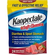 Kaopectate Soft Chews, Bismuth Subsalicylate, Anti-Diarrheal and Upset Stomach Reliever, 24 Ct
