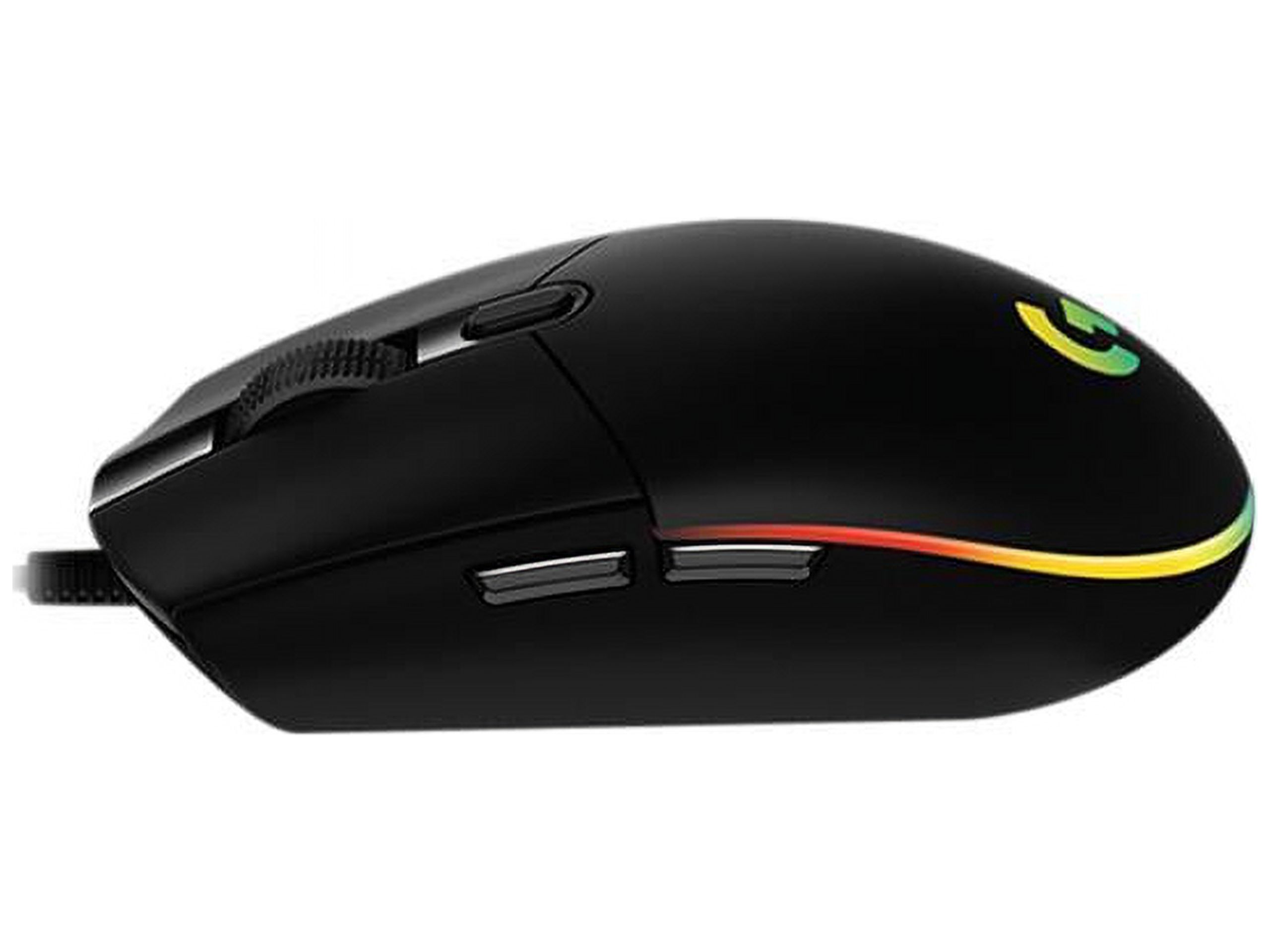 Logitech G203 Wired Gaming Mouse, 8,000 DPI, Rainbow Optical Effect LIGHTSYNC RGB, 6 Programmable Buttons, On-Board Memory, Screen Mapping, PC/Mac Computer and Laptop Compatible - Black - image 2 of 7