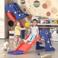 thumbnail image 4 of 3 in 1 Toddler Slide, Folding Baby Slide Climber Playset with Basketball Hoop and Ball, Indoor and Outdoor Playground for Kids, 4 of 9