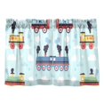 thumbnail image 7 of Yayeee Kitchen Curtains Tier Pair Light Filtering 27"x36" Rod Pocket Short Cafe Window Panel, Colorful Trains, 7 of 7