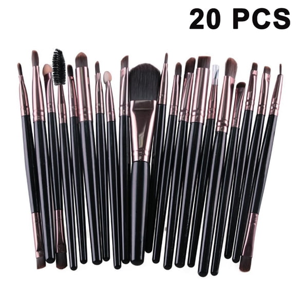 Ensemble de Pinceaux de Maquillage, 20 Pcs Outils de Maquillage Professionnels Pinceaux Premium en Fibres Synthétiques pour Fond de Teint Poudre Fard à Joues Ombres Anticernes Cosmétiques pour les Yeux