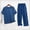 Navy, variant on Mens Big and Tall Pajama Set Bamboo Viscose Soft Pijamas Sets for Men Loose Fit Short Sleeve Full Length Pants Pjs Sleepwear with Pockets Size L-5XL Silver