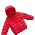 thumbnail image 4 of Esaierr 2-14y Toddler Baby Girls Boys Puffer Down Outwear Kids Down Jackets Winter Jackets Light Puffer Coats with Hooded Solid Colour Jacket Tops Clothes, 4 of 5