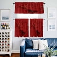 thumbnail image 2 of Red Marble Texture Kitchen Curtains Sets for Windows 24 Inch Length, Vintage Minimalism Abstract Ombre Art Rod Pocket Window Treatments Tier Curtains and Valances Set for Bedroom/Bathroom, 2 of 8
