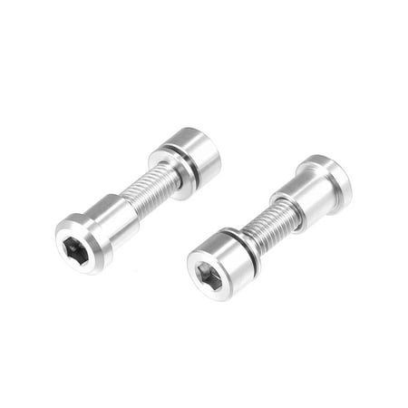

Unique Bargains 2pcs M5x18mm Titanium Alloy Bicycle Stem Bolts Hex Head Screw with Washer Clamp Nut for Bike Silver Tone