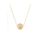 thumbnail image 4 of Women's Welry 1/10 cttw Diamond Ball Pendant Necklace in 10kt Yellow Gold, 17", 4 of 7