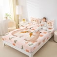 thumbnail image 3 of Erosebridal Cute Capybaras With Carrot Queen Sheet Sets 4 Pieces For Children,Geometric Grid Bed Set For Kids Boys Girls,Microfiber Bedroom Decor, 3 of 5