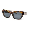 thumbnail image 2 of Womens Mod Thick Plastic Cat Eye Oversized Fashion Sunglasses Tortoise - Black, 2 of 4