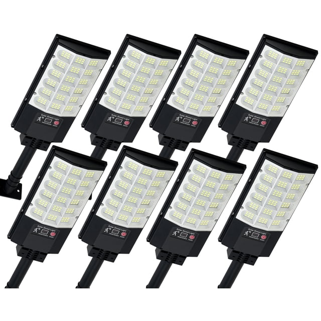 Paquete de 8 farolas solares TFKK 6500K con sensor de movimiento