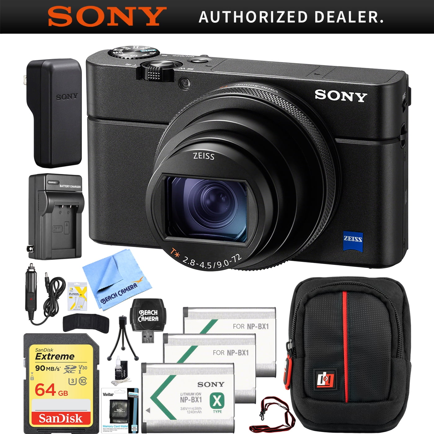 Sony Cyber Shot Dsc Rx100m6 Rx100 Vi Mark 6 2 Mp 4k Compact Digital Camera With F2 8 F4 5 Zeiss 24 0mm Lens With Triple Battery Deco Gear Field Bag Case Memory Card Travel Bundle