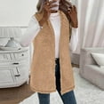 thumbnail image 2 of biudgviw Women's Fleece Vest for Winter Fuzzy Warm Sherpa Sleeveless Jacket Comfy Casual Loose Open Front Hooded Cardigan, 2 of 7