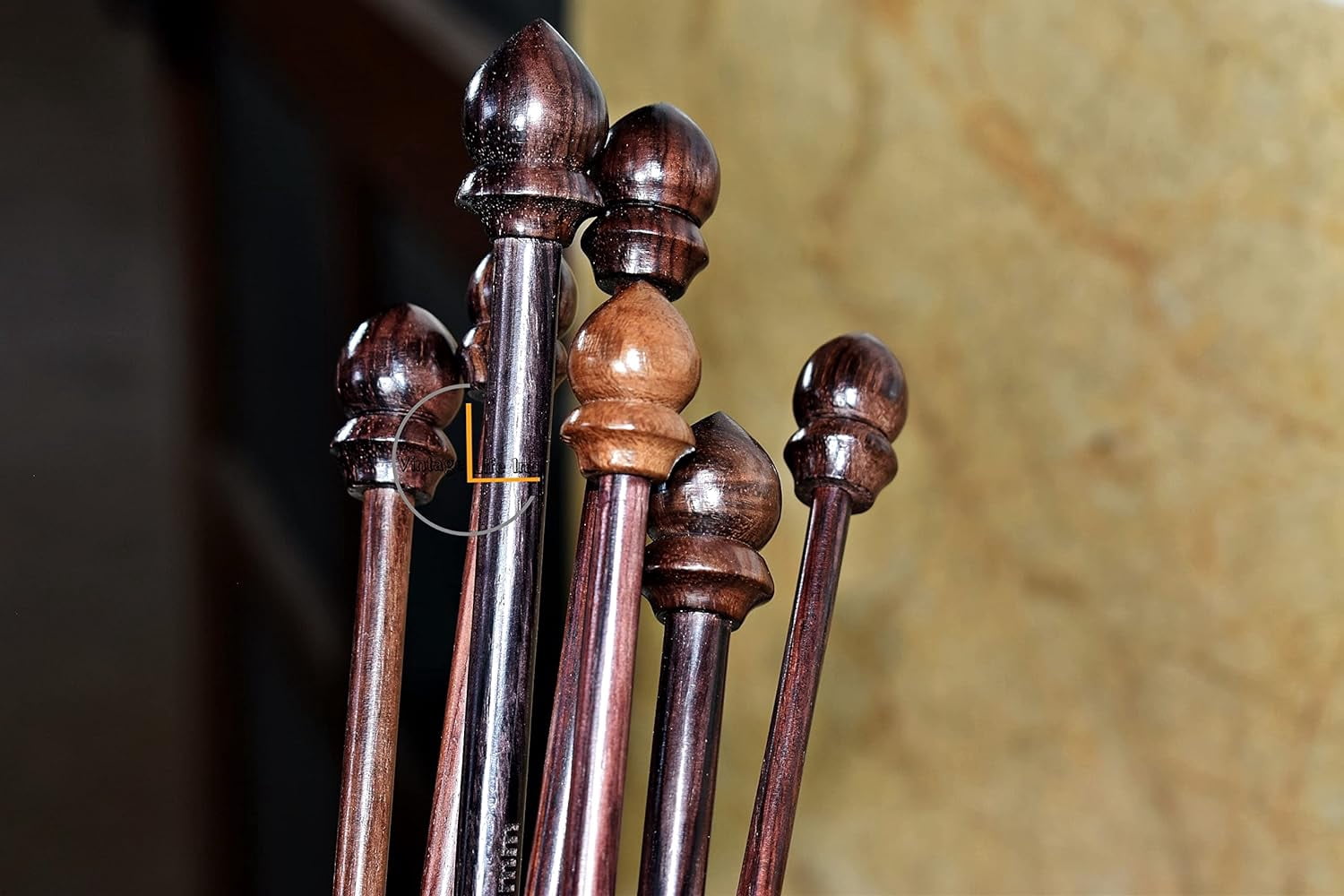 DnU Avenue Yarn Knitting Needles Rosewood & Maple Crafted for Arthritic Hands, Superior Quality, Wood Needles, Buffed Wax Finish, Soft Grip, Stitching Accessories, Brown (Rosewood D2, Set of 13).