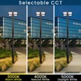 thumbnail image 5 of UL/DLC LED Post Top Lights, Adjustable Watt 80/100/150W & 3CCT 3000K-4000K-5000K Outdoor Post Lights 20250LM LED Pole Light Fixtures for Yard Garden Pathway 120V-277V Outdoor Pole Mount Light (1Pack), 5 of 8