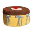 thumbnail image 2 of UUHYTG Rope Cake Shaped Storage Basket with Lid, Decorative Organizer for Toys Keys and Small Items in Bedroom Nursery or Living Room, Soft Flexible Space-Saving Storage, 2 of 6