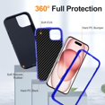 thumbnail image 2 of Designed for iPhone 15 Case, 3-in-1 Ultra Slim Protective Cover with Silicone+EVA+PC, Durable Shockproof Lightweight Magnetic Full Body Protection for iPhone 15, Darkblue+Royal Blue, 2 of 8