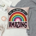 thumbnail image 2 of Wuche You are Nothing Short of Amazing Decorative Pillowcase Throw Pillow Cover, Motivational Encouragement Rainbow for Sofa Bed Room Home Bohemia Decor Multiple specifications, 2 of 5