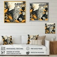 thumbnail image 4 of Designart "Leopard Collage in Yellow and Blue III" Animals Framed Wall Art Decor - Modern Yellow Leopard/Cheetah Bedroom Framed Canvas Wall Art, 4 of 6