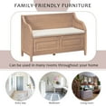 thumbnail image 5 of Ottoman Bench with Storage Solid Wood Entryway Multifunctional Removable Cushion Storage Bench with Safety Hinge, 5 of 6