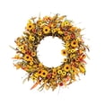 thumbnail image 2 of Tyidzon Sunflower Wreath, Artificial Fall Floral Garland with Berries and Leaves for Front Door and Home Decor, 15.8 in, 2 of 6