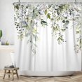thumbnail image 4 of Sage Green Eucalyptus Shower Curtain, Watercolor Flowering Plants, Mildew and Water Resistant Washable Shower Curtain (180 x 180cm), 4 of 5