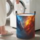 thumbnail image 5 of Fotbe Red And Blue Fire Dragon E Cesto de Ropa con Asas, Cesto Impermeable de Gran Capacidad, Bolsa de Lavado para Dormitorio, Cesto de Ropa con Ruedas y Asas-Small, 5 of 6