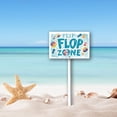 thumbnail image 2 of Eveokoki Flip Flop Zone Aluminum Sign Funny Pool Signs With Stake Beach House Decor Vintage Pool Tropical Beach Patio Decoration 12"x8" Beach Signs for Home Decor, 2 of 6