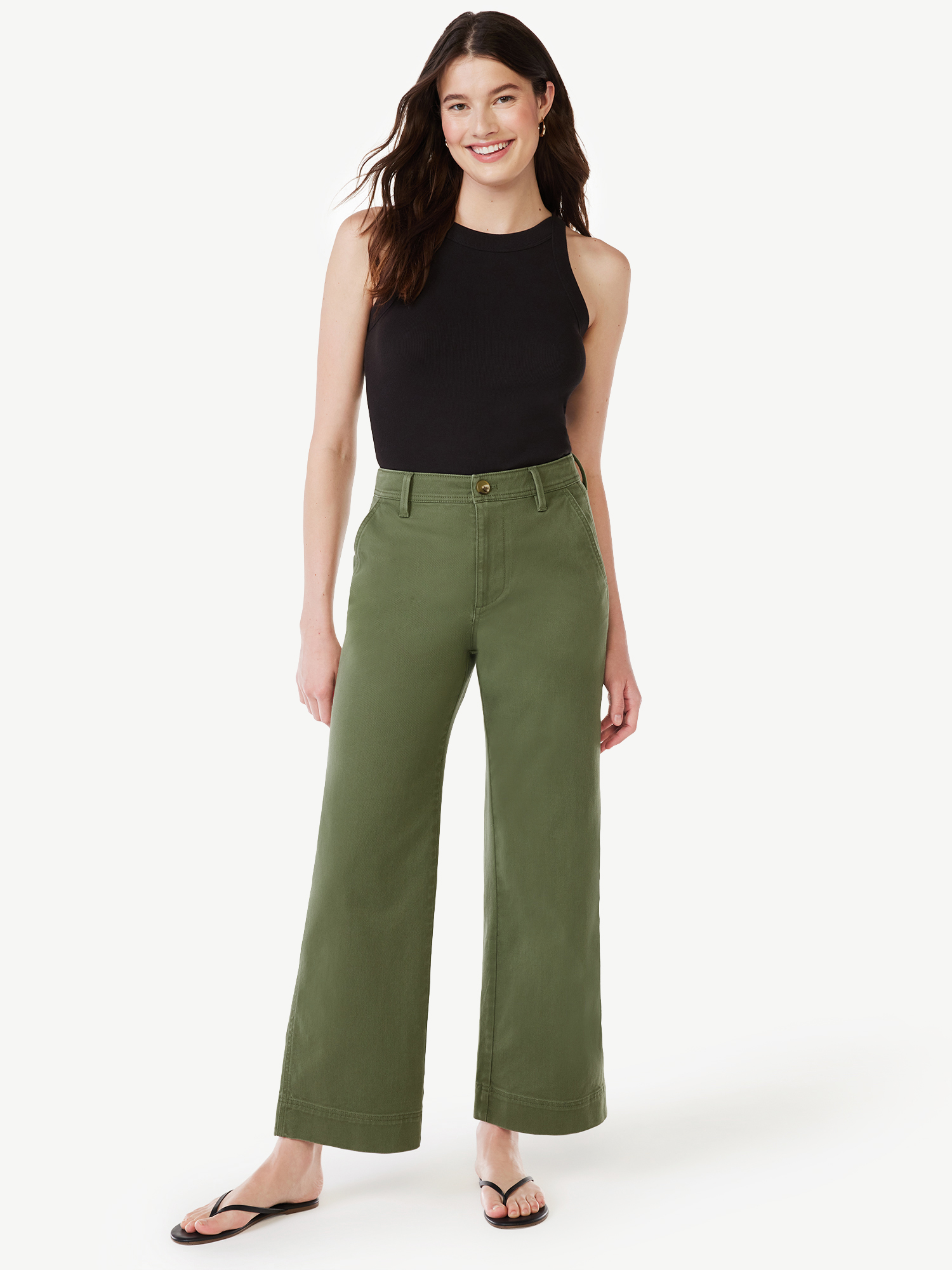 Free Assembly Women's Utility Wide Leg Straight Pants - image 2 of 6