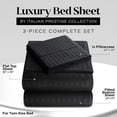thumbnail image 2 of Striped Bed Sheet Set 1800 Luxury Soft Microfiber Deep Pocket 3-Piece Bedding Set - Wrinkle, Stain, Fade Resistant - Black Twin, 2 of 4