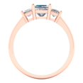 thumbnail image 4 of Three-Stone Engagement Ring for Women - 1.11ct Blue Moissanite in 14K Rose Gold Promise Ring, 4 of 6