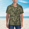 thumbnail image 4 of Fotbe Green Snake Skin Hawaiian Shirt for Men Unisex Summer Beach Casual Short Sleeve Cotton Linen Button Down Shirts-Large, 4 of 9
