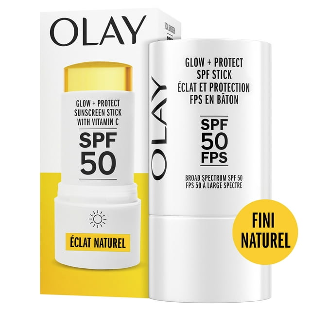 Olay Glow & Protect SPF 50 Face Sunscreen Stick, Fragrance Free , Dewy Finish Sunscreen Stick with SPF 50 Broad Spectrum Sunblock for All Skin Types