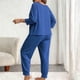 thumbnail image 5 of RKSTN Women's Plus Size Pajama Sets Crewneck 3/4 Length Sleeve Shirt Tops and Pajama Pants 2 Piece Set Womens Casual Solid Round Neck Three Quarter Sleeve Shirts and Loose Loungewear Pjs Pants Set, 5 of 6