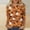 Gold, variant on Plcasen Women Halloween Witch Hat Ghost Floral All Over Print Round Neck 3/4 Sleeve Loose Blouse Top