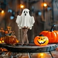 thumbnail image 6 of Halloween Ornaments Ghost Resin Decor Ghost Witch Decorative Ornament Halloween Standing Cute Ghost Statues White Spooky Cute Ghost Statue for Home Decor Indoor Shelf Table Decor, 6 of 6