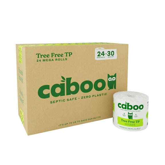 Caboo Bamboo Bath Tissue, 2-Ply, 400 Sheets, 24 Rolls