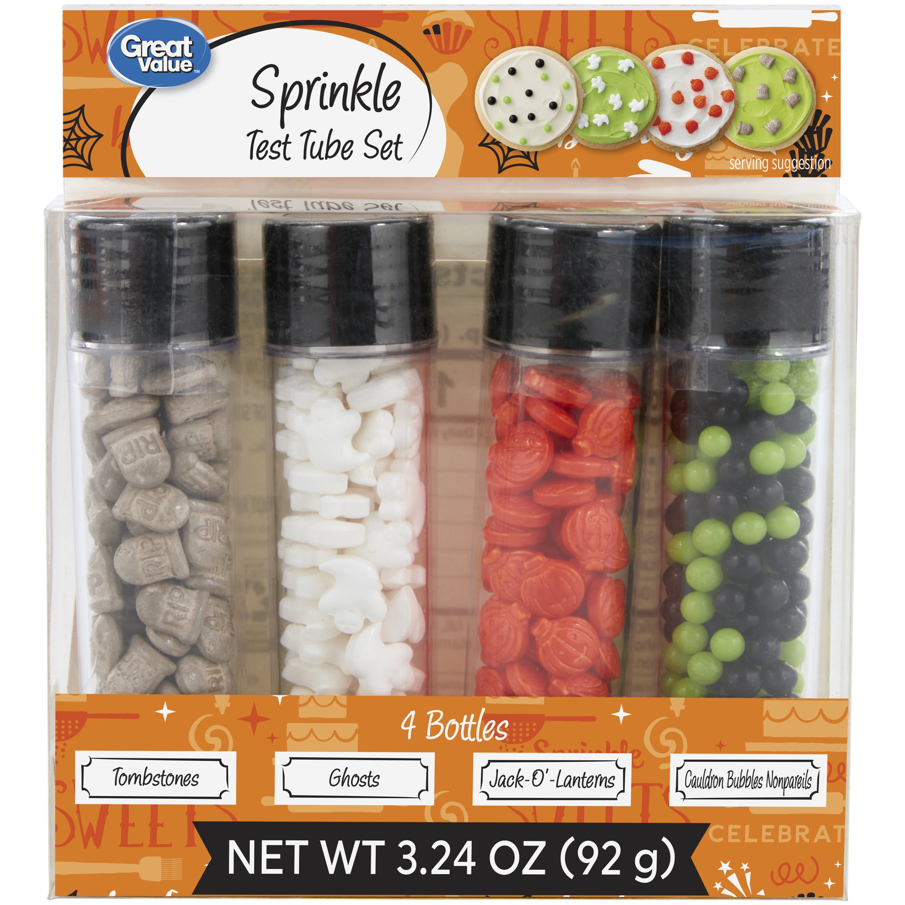 Great Value Halloween Sprinkles Test Tube Set, 3.24 oz.